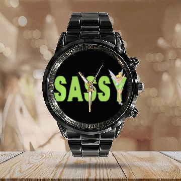 Discover Disney Tinker Bell Sassy Calendar Steel Band Watch