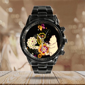 Discover Disneyss Winnie The Pooh Cute Paisley Cupcake Floral Baseball Tees Calendar Steel Band Watch