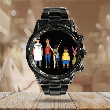 Discover Bob'S Burgers 8 Bit Baseball Tees Calendar Steel Band Watch