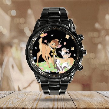 Discover Disney Bambi Thumper Flower Pastel Spring Easter Calendar Steel Band Watch