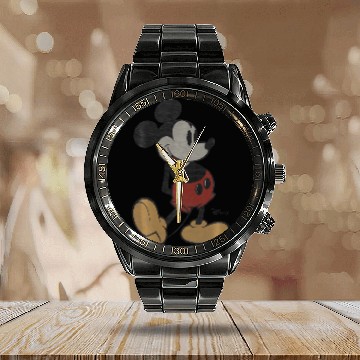 Discover Disney Classic Mickey Mouse Calendar Steel Band Watch