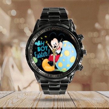 Discover Disney Mickey Oh Boy Easter Calendar Steel Band Watch