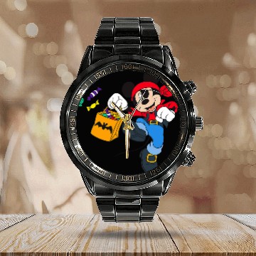 Discover Disney Halloween Mickey Mouse Pirate 3D Calendar Steel Band Watch