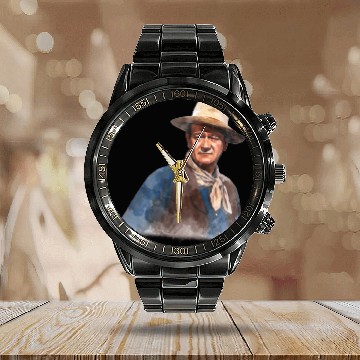 Discover John Wayne "The Duke" - Watercolor - John Wayne - Calendar Steel Band Watch