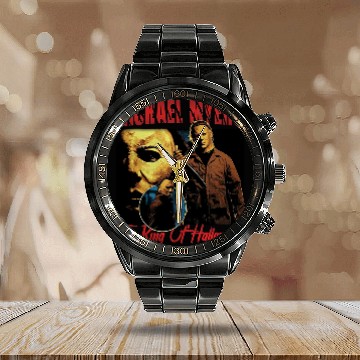 Discover Michael Myers The King of Halloween Calendar Steel Band Watch