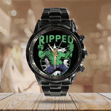 Discover Marvel Hulk Getting Ripped Calendar Steel Band Watch