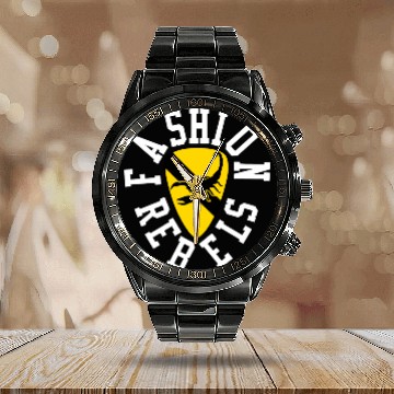 Discover Fashion Rebels Records Calendar Steel Band Watch