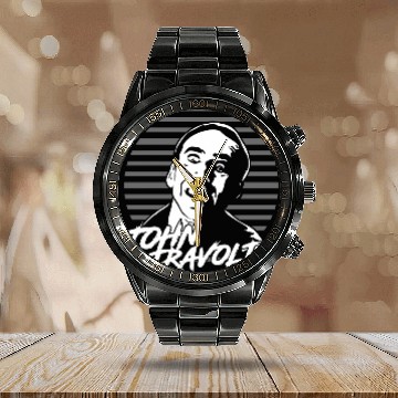 Discover John Travolta - Nicolas Cage - Calendar Steel Band Watch