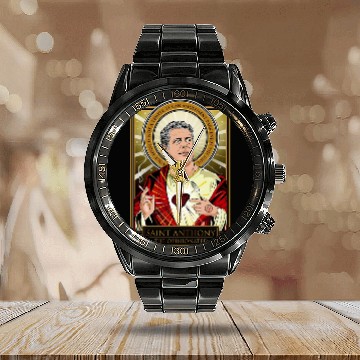 Discover Saint Anthony Bourdain Calendar Steel Band Watch