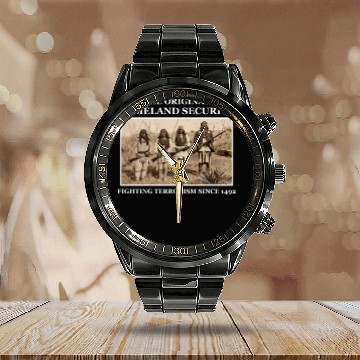 Discover The Original Homeland Security Fighting Terrorism Calendar Steel Band Watch