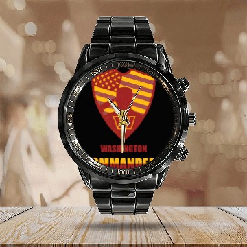 Discover Washington Commanders Classic Calendar Steel Band Watch