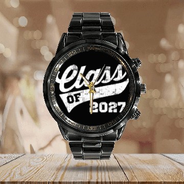 Discover Class Of 2027 Calendar Steel Band Watch
