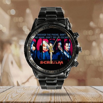 Discover Scream Movie Vintage Calendar Steel Band Watch