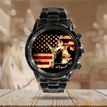 Discover John Wayne Signature Stars Calendar Steel Band Watch