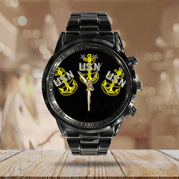 Discover US Navy Chief Design 1 Calendar Steel Band Watch