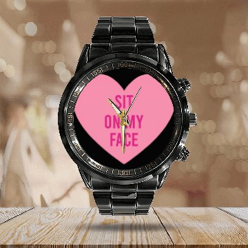 Discover Sit on my face Calendar Steel Band Watch
