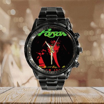 Discover Poison Tour 1989 Calendar Steel Band Watch