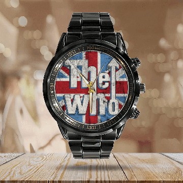 Discover The Who Official Distressed Union Jack Circle Logo Calendar Steel Band Watch