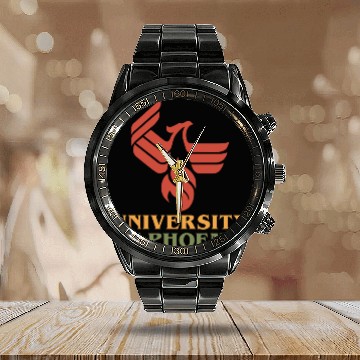 Discover University Of Phoenix Calendar Steel Band Watch