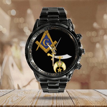 Discover Mason Shriner Split Masonic Shrine Noble Gift Calendar Steel Band Watch Calendar Steel Band Watch
