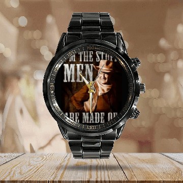 Discover American Classics John Wayne The Stuff Calendar Steel Band Watch Calendar Steel Band Watch