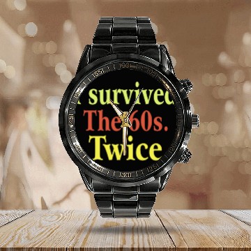 Discover I Survived The 60s Twice Calendar Steel Band Watch