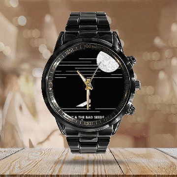 Discover Nick Cave / Minimal Graphic Design Tribute Calendar Steel Band Watch - Nick Cave - Calendar Steel Band Watch