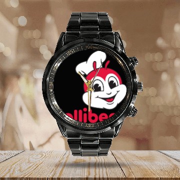 Discover Jollibee logo Calendar Steel Band Watch