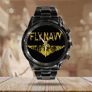 Discover U.S Navy Original Fly Navy Calendar Steel Band Watch