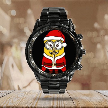 Discover Santa Minion Classic Calendar Steel Band Watch