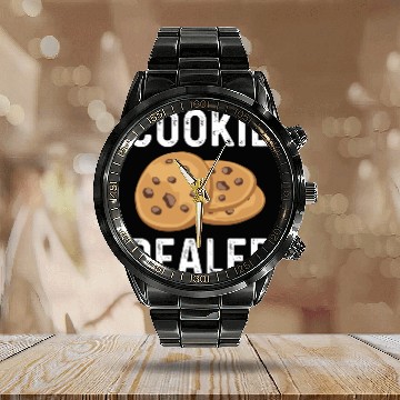 Discover Cookie Dealer Calendar Steel Band Watch