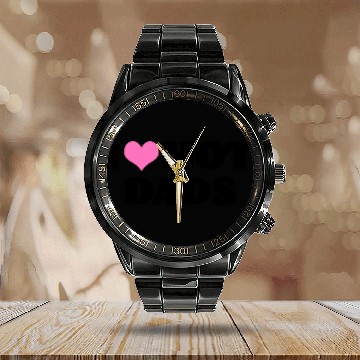 Discover I Love Hot Dads Calendar Steel Band Watch