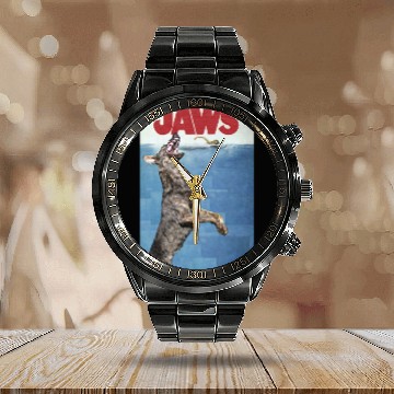 Discover Dutch shepherd Jaws - Dog - Calendar Steel Band Watch