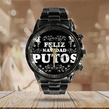 Discover Feliz Navidad Putos Christmas Calendar Steel Band Watch