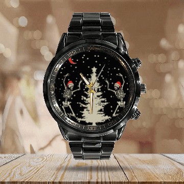 Discover Dancing Skeleton Christmas Christmas Calendar Steel Band Watch