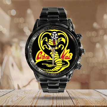 Discover Cobra Kai 3 Original Logo Pullover Calendar Steel Band Watch