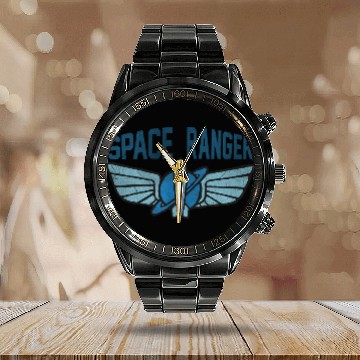 Discover Space Ranger Star Command Logo Calendar Steel Band Watch