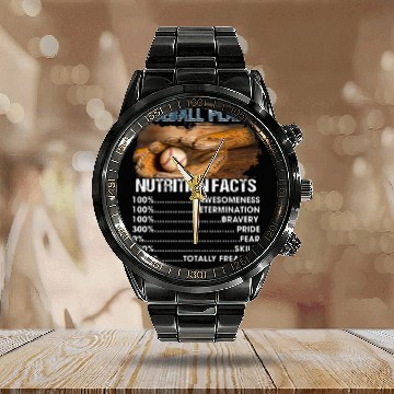 Discover Baseball Player Calendar Steel Band Watch