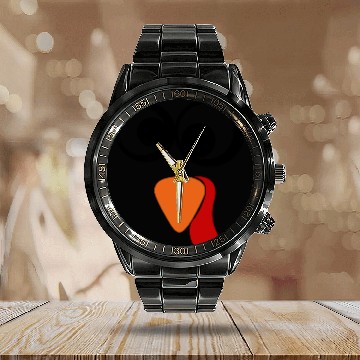 Discover Cute Turkey Fall Thanksgiving Calendar Steel Band Watch