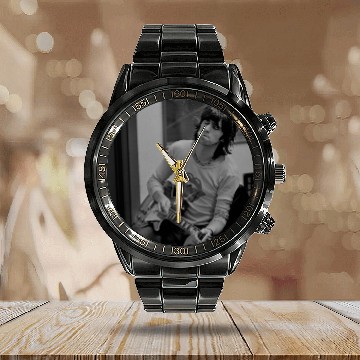 Discover Keith Richards Smoking Baseball Calendar Steel Band Watch