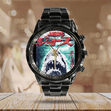 Discover Jaws Japanese Cool Vintage Calendar Steel Band Watch
