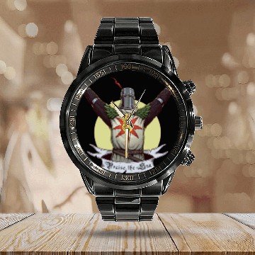 Discover Praise The Sun Dark Souls Calendar Steel Band Watch