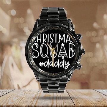 Discover Christmas Squad Family Daddy Calendar Steel Band Watch