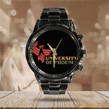 Discover University Of Phoenix Calendar Steel Band Watch
