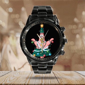 Discover Spongebob Squarepants Patrick Star Lights Christmas Tree Calendar Steel Band Watch