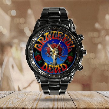 Discover Black The Grateful Dead Bertha Circle Official Calendar Steel Band Watch Calendar Steel Band Watch