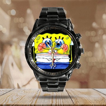 Discover Spongebob Cute Calendar Steel Band Watch