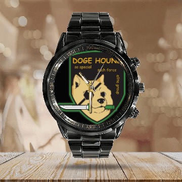 Discover Doge Hound Metal Gear Solid Calendar Steel Band Watch