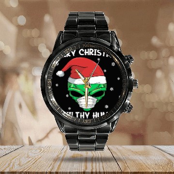 Discover Merry Christmas Ya Filthy Humans Calendar Steel Band Watch