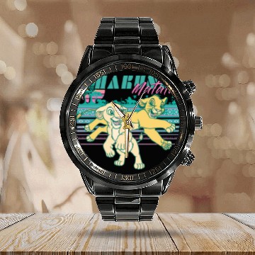 Discover Disneyss Lion King Retro Simba Nala 90s Hakuna Matata Calendar Steel Band Watch